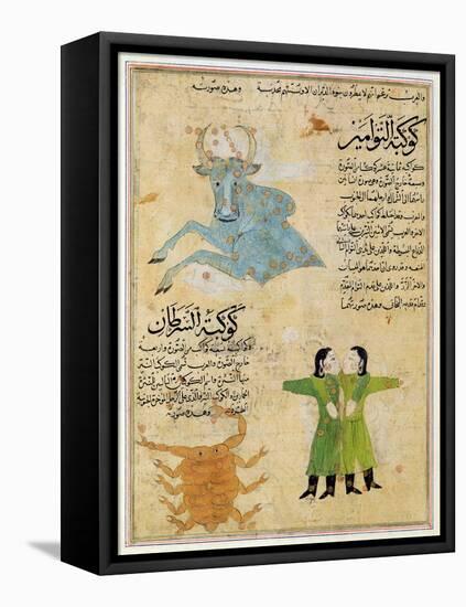 Ms E-7 Fol.23A the Constellations of the Bull, the Twins and the Crab-Islamic School-Framed Premier Image Canvas