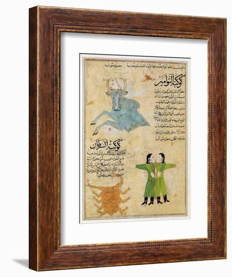 Ms E-7 Fol.23A the Constellations of the Bull, the Twins and the Crab-Islamic School-Framed Giclee Print