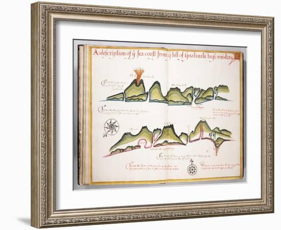 Ms Elkins 169 'A Description of the Sea Coast from the Hill of Guatemala To...' Illustration from…-William Hack-Framed Giclee Print