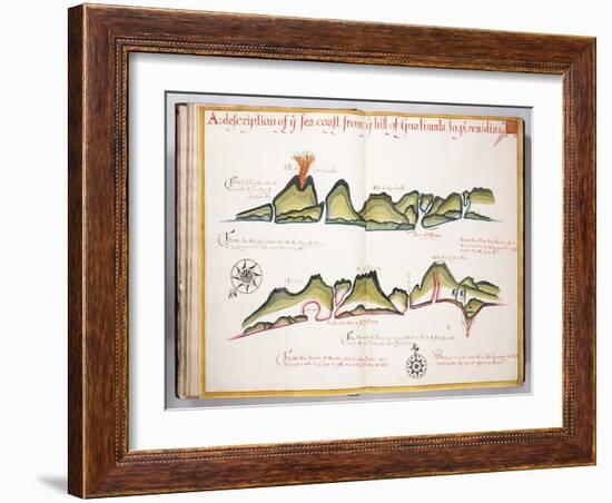 Ms Elkins 169 'A Description of the Sea Coast from the Hill of Guatemala To...' Illustration from…-William Hack-Framed Giclee Print