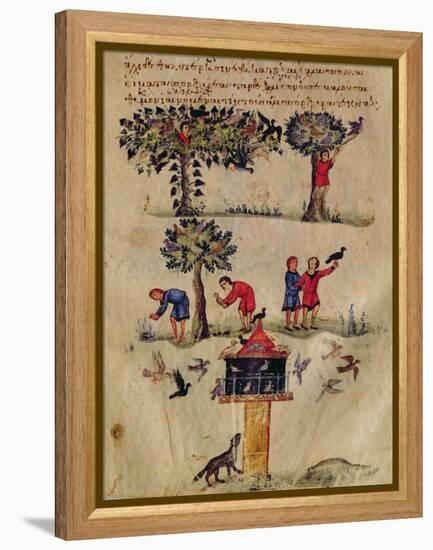 Ms Grec 479 Hunting for Birds, Illustration Probably from the Ixeutika by Oppian-Italian-Framed Premier Image Canvas