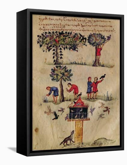 Ms Grec 479 Hunting for Birds, Illustration Probably from the Ixeutika by Oppian-Italian-Framed Premier Image Canvas
