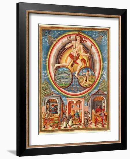 Ms Lat 209 Fol.6V Jupiter, from 'De Sphaera', C.1470 (Vellum) (For Detail See 125839)-Cristoforo de Predis-Framed Giclee Print