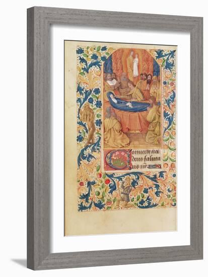 Ms Latin 13305 Fol.88V the Death of the Virgin, from 'Heures a L'Usage De Rome', C.1465-Jean Fouquet-Framed Giclee Print