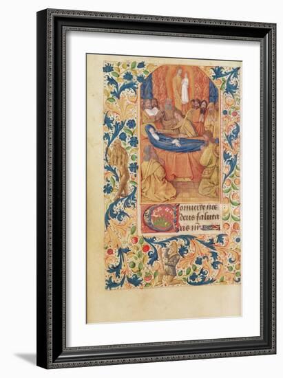 Ms Latin 13305 Fol.88V the Death of the Virgin, from 'Heures a L'Usage De Rome', C.1465-Jean Fouquet-Framed Giclee Print