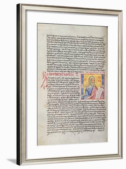 Ms. New Coll 44, F.22V, Twelve Minor Prophets, Portrait of Nahum-null-Framed Giclee Print