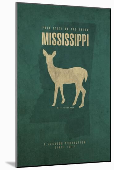 MS State Minimalist Posters-Red Atlas Designs-Mounted Giclee Print