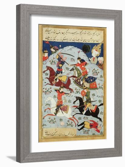 Ms Suppl.Persan 1313 Battle Between Goliath and David-null-Framed Giclee Print