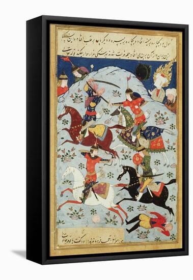 Ms Suppl.Persan 1313 Battle Between Goliath and David-null-Framed Premier Image Canvas