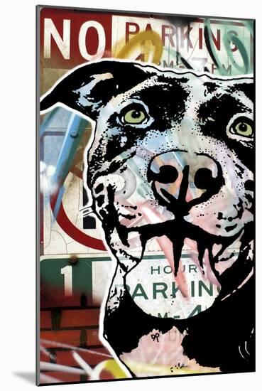 MS Understood NO PARKING, Road Signs, Dogs, Pets, Stencils, Happy, Panting, Tongue, Pop Art-Russo Dean-Mounted Giclee Print