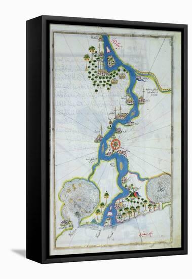 Ms W.658 Fol.304V Map of the Nile from the Kitab-I Bahriye-Piri Reis-Framed Premier Image Canvas