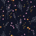 Trendy Wild Blowing Floral Pattern in the Many Kind of Flowers. Modern Wild Botanical Seamless Vect-MSNTY-Art Print
