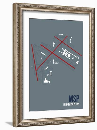 MSP Airport Layout-08 Left-Framed Giclee Print