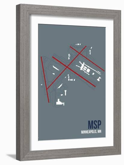 MSP Airport Layout-08 Left-Framed Giclee Print