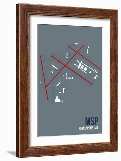 MSP Airport Layout-08 Left-Framed Giclee Print