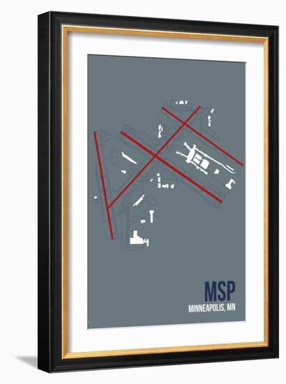 MSP Airport Layout-08 Left-Framed Giclee Print