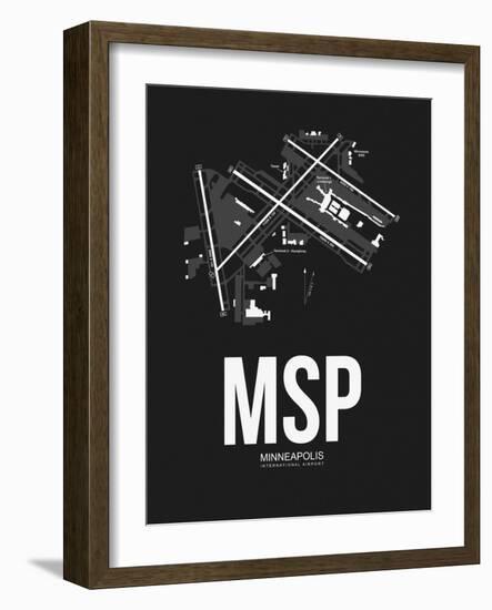 MSP Minneapolis Airport Black-NaxArt-Framed Art Print