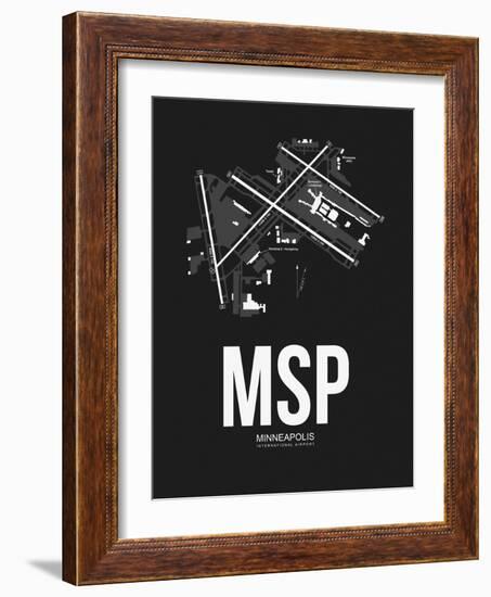 MSP Minneapolis Airport Black-NaxArt-Framed Art Print