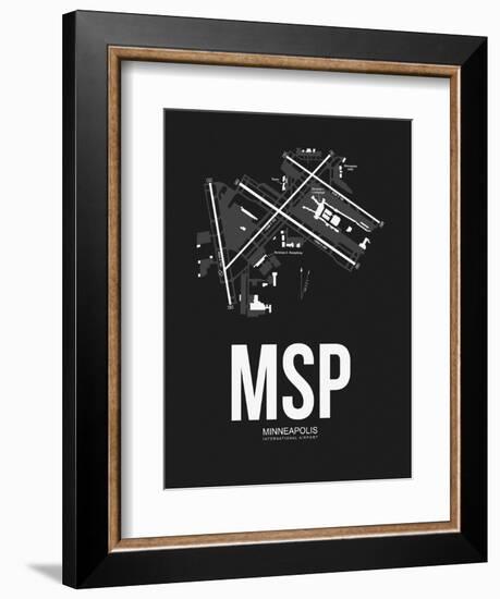 MSP Minneapolis Airport Black-NaxArt-Framed Art Print