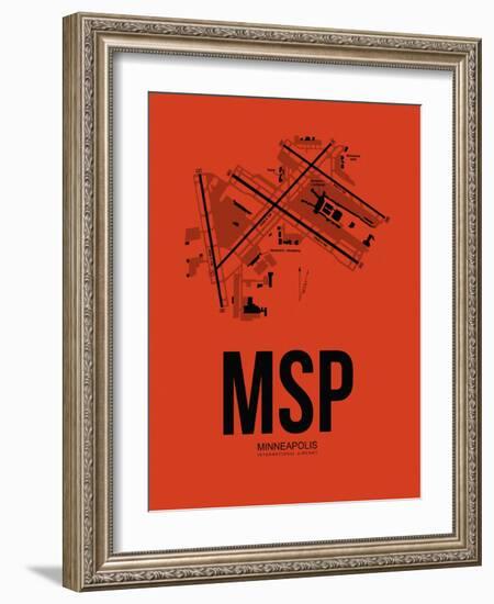 MSP Minneapolis Airport Orange-NaxArt-Framed Art Print