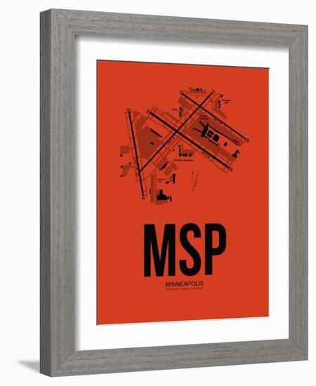 MSP Minneapolis Airport Orange-NaxArt-Framed Art Print