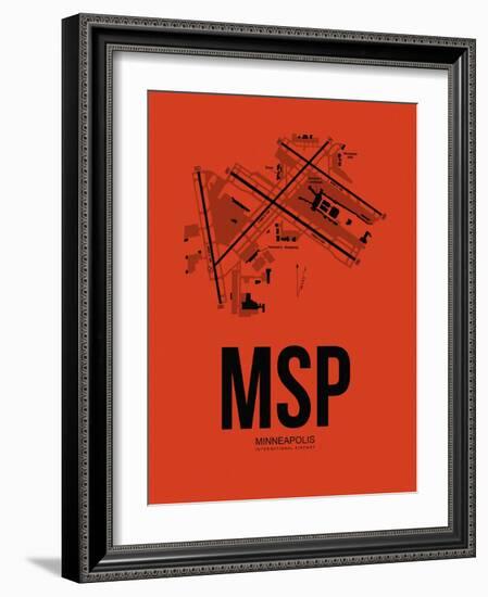 MSP Minneapolis Airport Orange-NaxArt-Framed Art Print