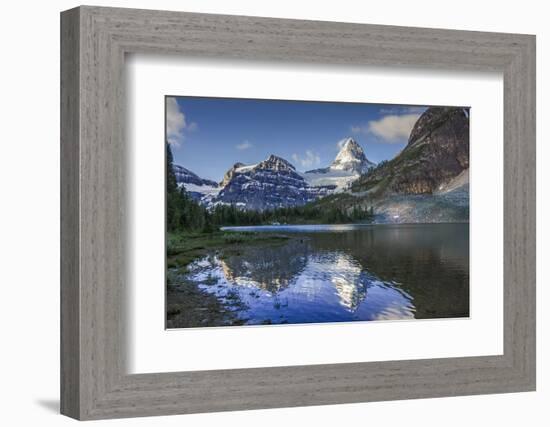 Mt Assiniboine, Sunburst Peak, and Mt Magog as Seen from Sunburst Lake-Howie Garber-Framed Photographic Print