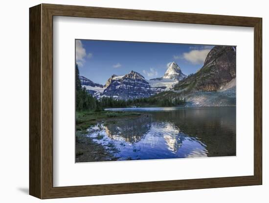 Mt Assiniboine, Sunburst Peak, and Mt Magog as Seen from Sunburst Lake-Howie Garber-Framed Photographic Print