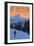 Mt. Bachelor and Skier - Oregon-Lantern Press-Framed Art Print