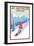 Mt. Bachelor, Oregon - Snowboarder Scene-Lantern Press-Framed Premium Giclee Print