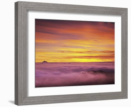 Mt. Baker Peeks Above the Clouds in Olympic National Park, Washington, USA-Dennis Flaherty-Framed Photographic Print