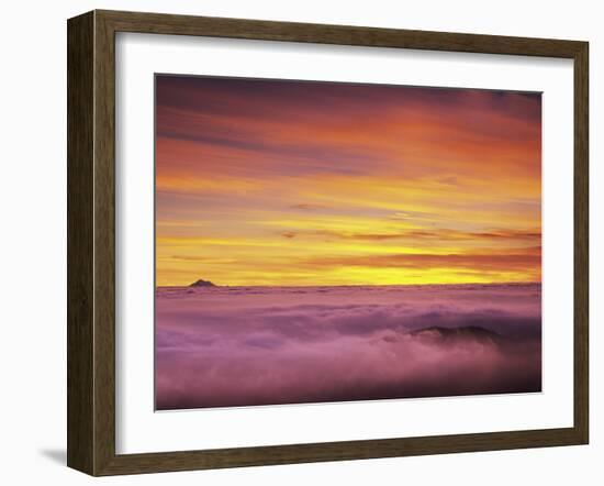 Mt. Baker Peeks Above the Clouds in Olympic National Park, Washington, USA-Dennis Flaherty-Framed Photographic Print