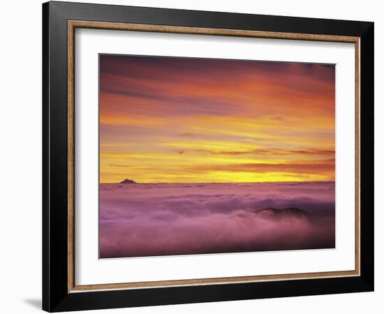 Mt. Baker Peeks Above the Clouds in Olympic National Park, Washington, USA-Dennis Flaherty-Framed Photographic Print