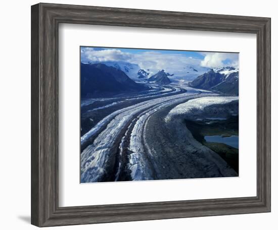 Mt. Blackburn and the Wrangell-St. Elias Mountains Above Kennicott and Root Glaciers, Alaska, USA-Hugh Rose-Framed Photographic Print