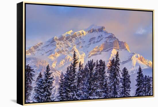 Mt. Cory from the town of Banff, Canadian Rockies, Alberta, Canada-Stuart Westmorland-Framed Premier Image Canvas