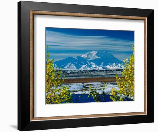 Mt. Denali After First Snowfall of the Summer, Denali National Park, Alaska, USA-Charles Sleicher-Framed Photographic Print