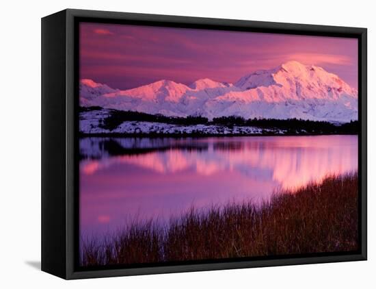 Mt. Denali at Sunset From Reflection Pond in Denali National Park, Alaska, USA-Charles Sleicher-Framed Premier Image Canvas