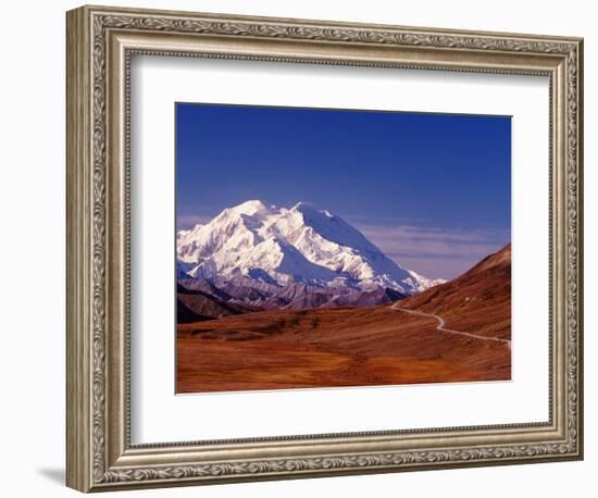 Mt. Denali from Stony Hill in Fall, Mt. McKinley, Alaska, USA-Charles Sleicher-Framed Photographic Print