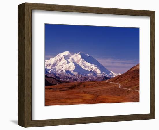 Mt. Denali from Stony Hill in Fall, Mt. McKinley, Alaska, USA-Charles Sleicher-Framed Photographic Print