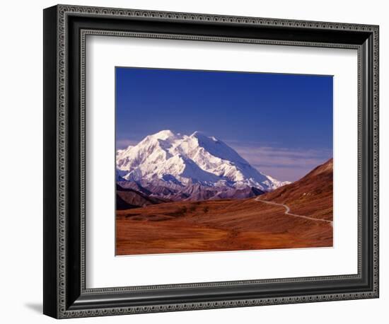 Mt. Denali from Stony Hill in Fall, Mt. McKinley, Alaska, USA-Charles Sleicher-Framed Photographic Print