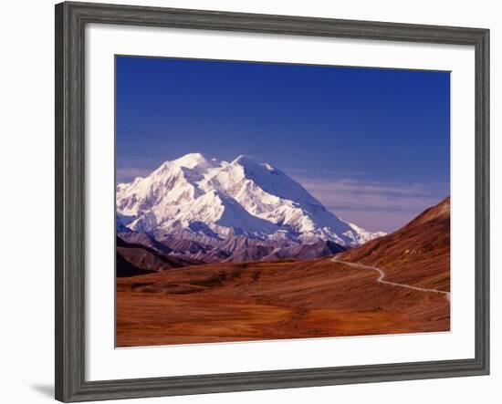 Mt. Denali from Stony Hill in Fall, Mt. McKinley, Alaska, USA-Charles Sleicher-Framed Photographic Print