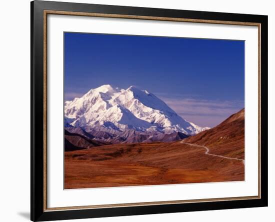 Mt. Denali from Stony Hill in Fall, Mt. McKinley, Alaska, USA-Charles Sleicher-Framed Photographic Print