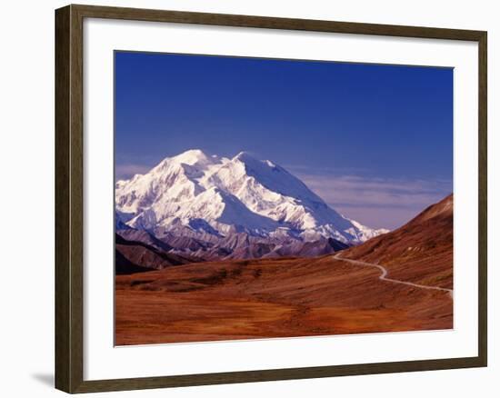 Mt. Denali from Stony Hill in Fall, Mt. McKinley, Alaska, USA-Charles Sleicher-Framed Photographic Print