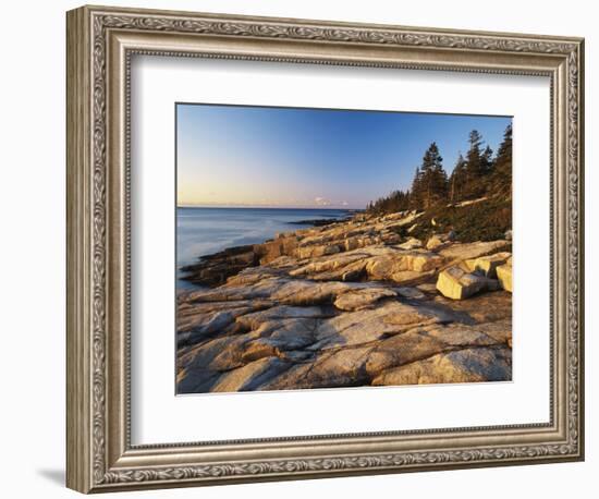 Mt Desert Island, View of Rocks with Forest, Acadia National Park, Maine, USA-Adam Jones-Framed Photographic Print