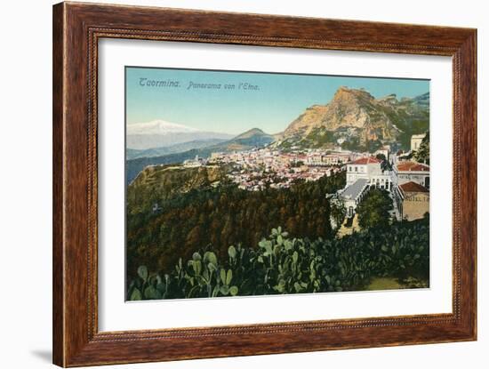 Mt. Etna from Taormina, Sicily, Italy-null-Framed Art Print