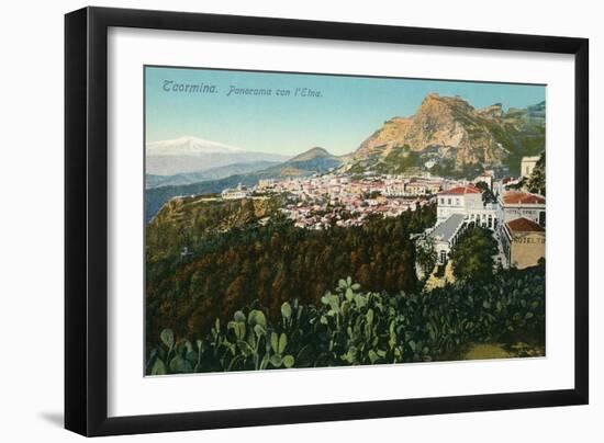 Mt. Etna from Taormina, Sicily, Italy-null-Framed Art Print