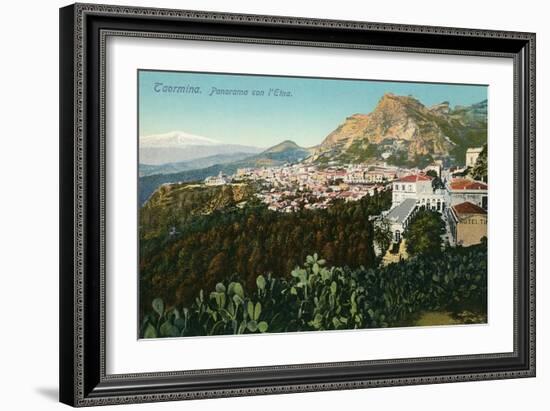 Mt. Etna from Taormina, Sicily, Italy-null-Framed Art Print