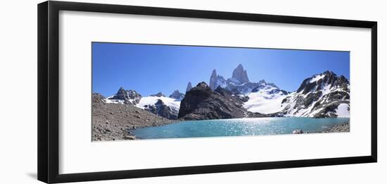 Mt Fitz Roy and Laguna Los Tres, Panoramic View, Fitzroy National Park, Argentina-Mark Taylor-Framed Photographic Print