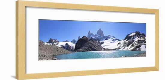 Mt Fitz Roy and Laguna Los Tres, Panoramic View, Fitzroy National Park, Argentina-Mark Taylor-Framed Photographic Print