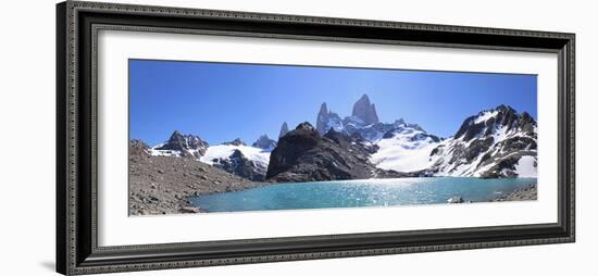 Mt Fitz Roy and Laguna Los Tres, Panoramic View, Fitzroy National Park, Argentina-Mark Taylor-Framed Photographic Print